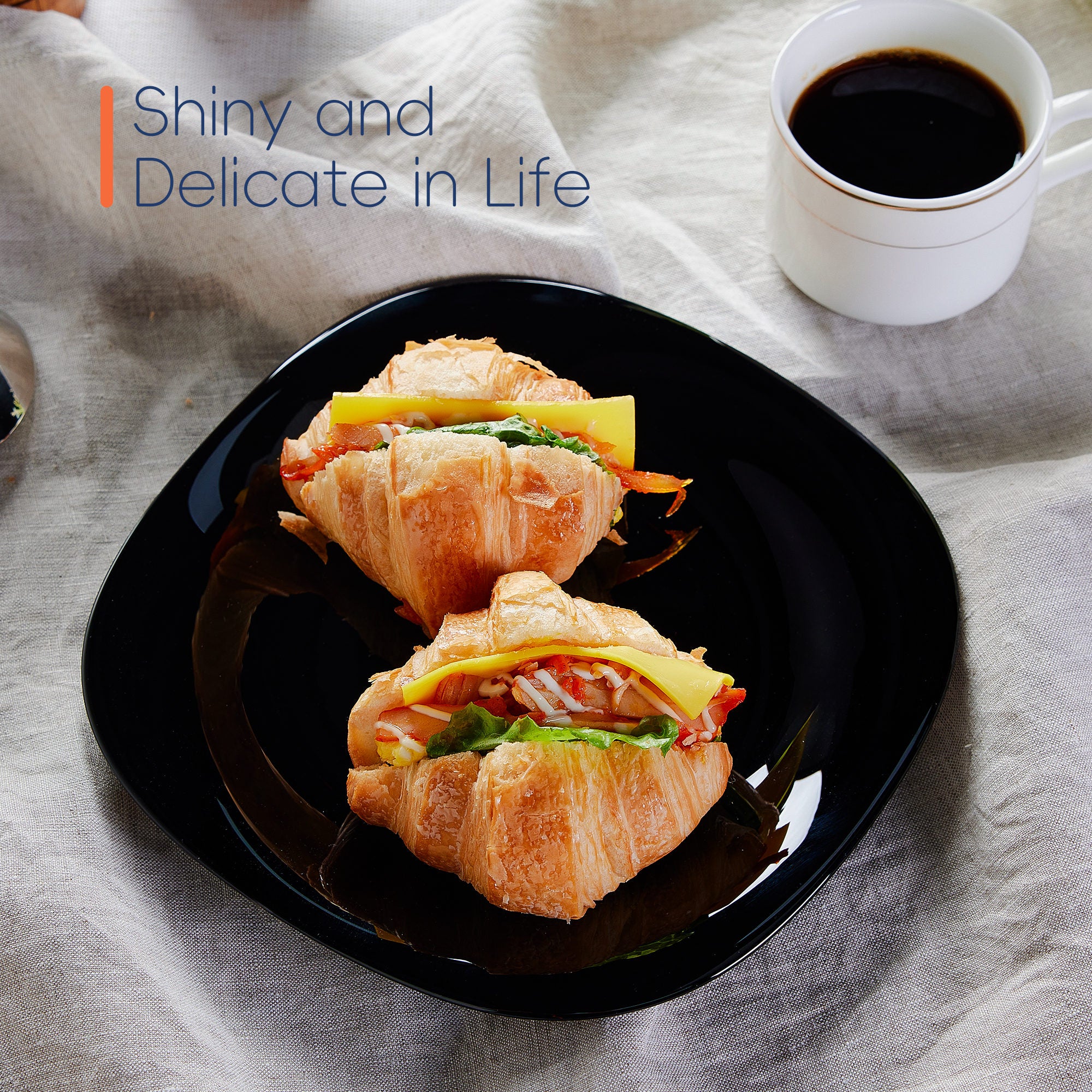 Square 8" Side Plate (Obsidian)