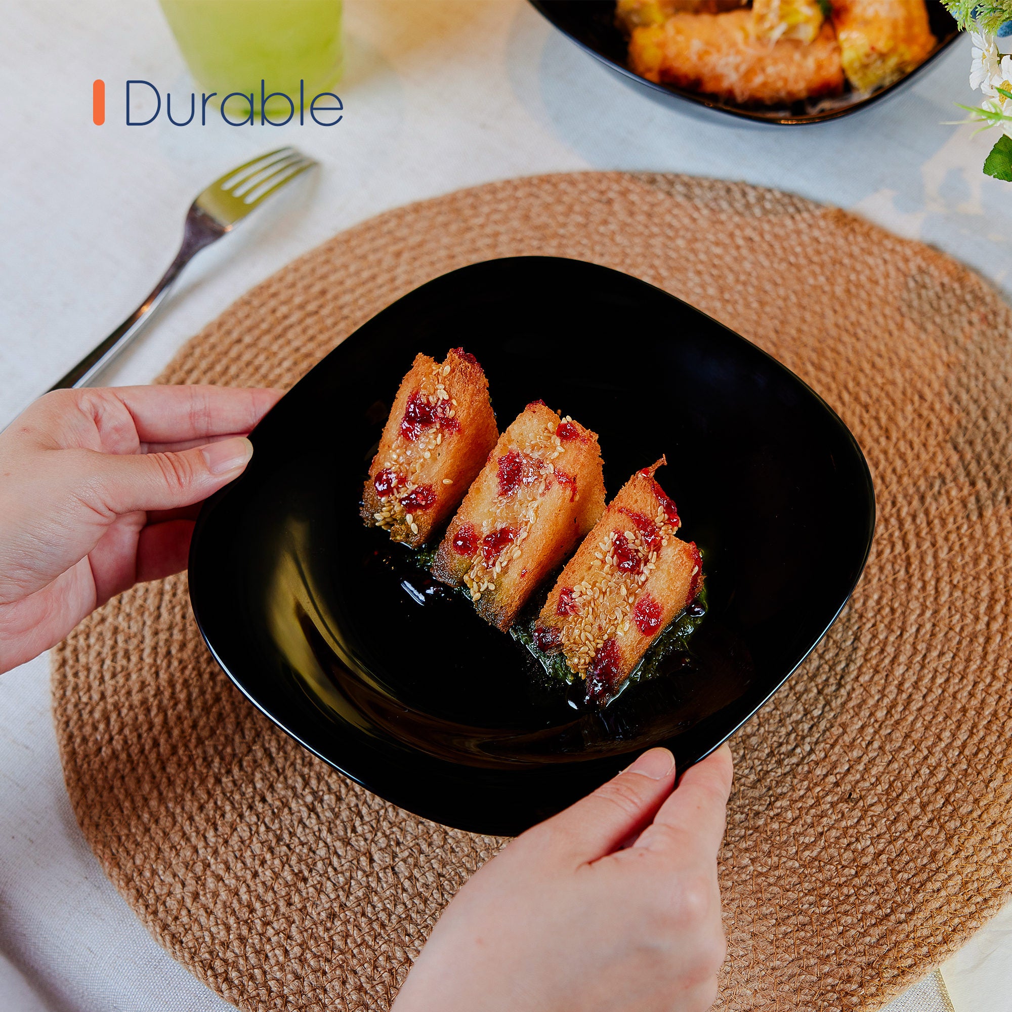 Square 8" Side Plate (Obsidian)