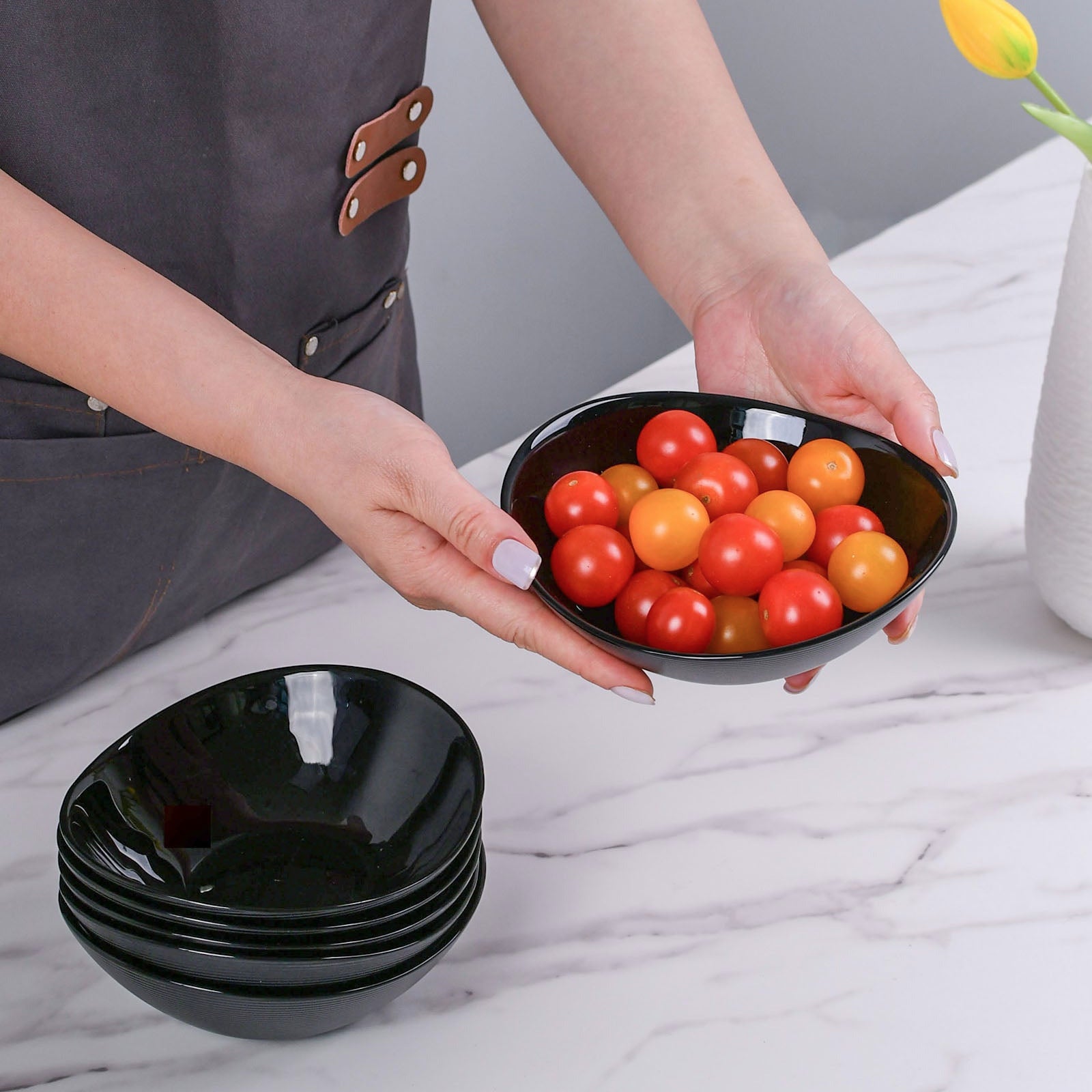 Ripples 12-oz Oval Ice Cream Bowl (Obisidian)