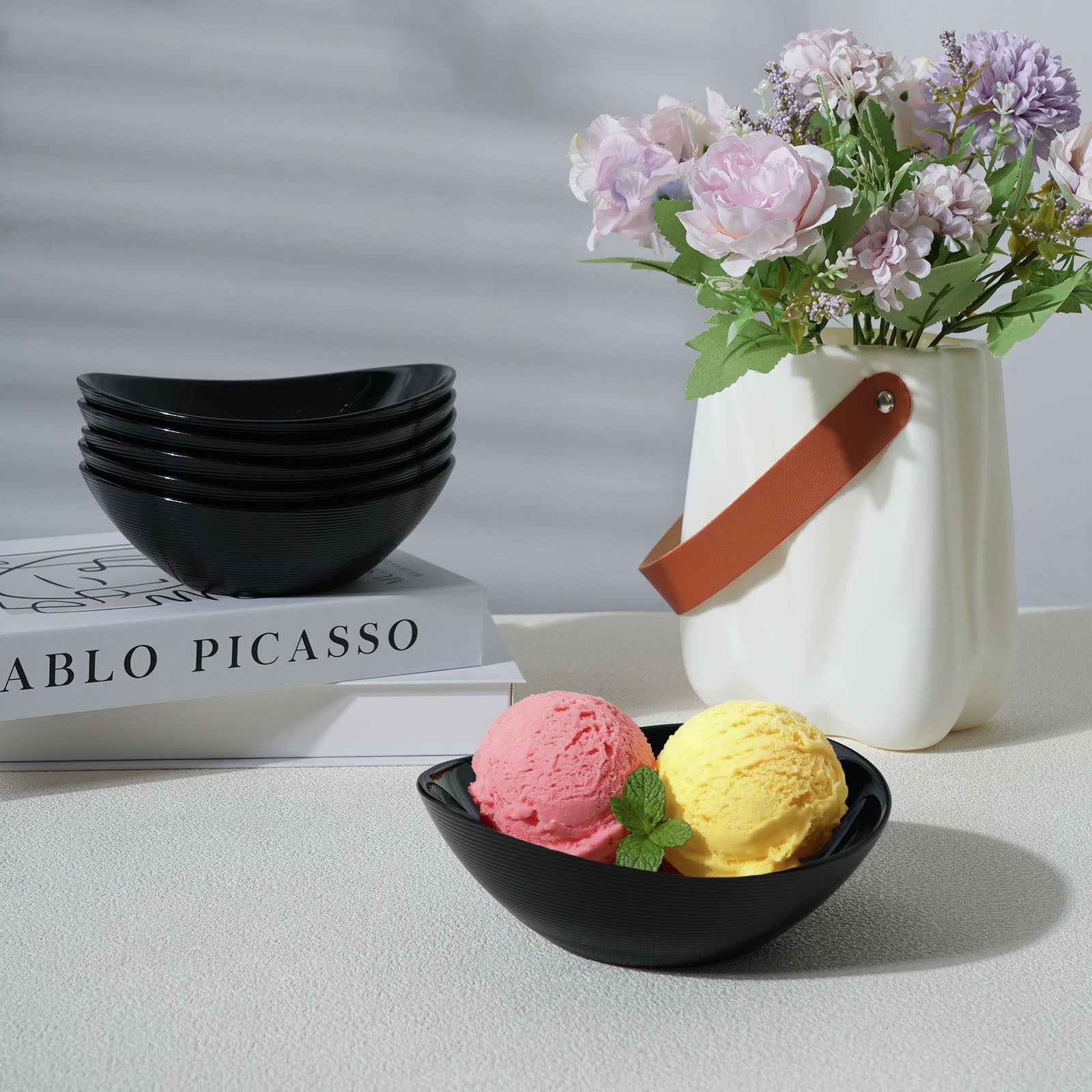 Ripples 12-oz Oval Ice Cream Bowl (Obisidian)