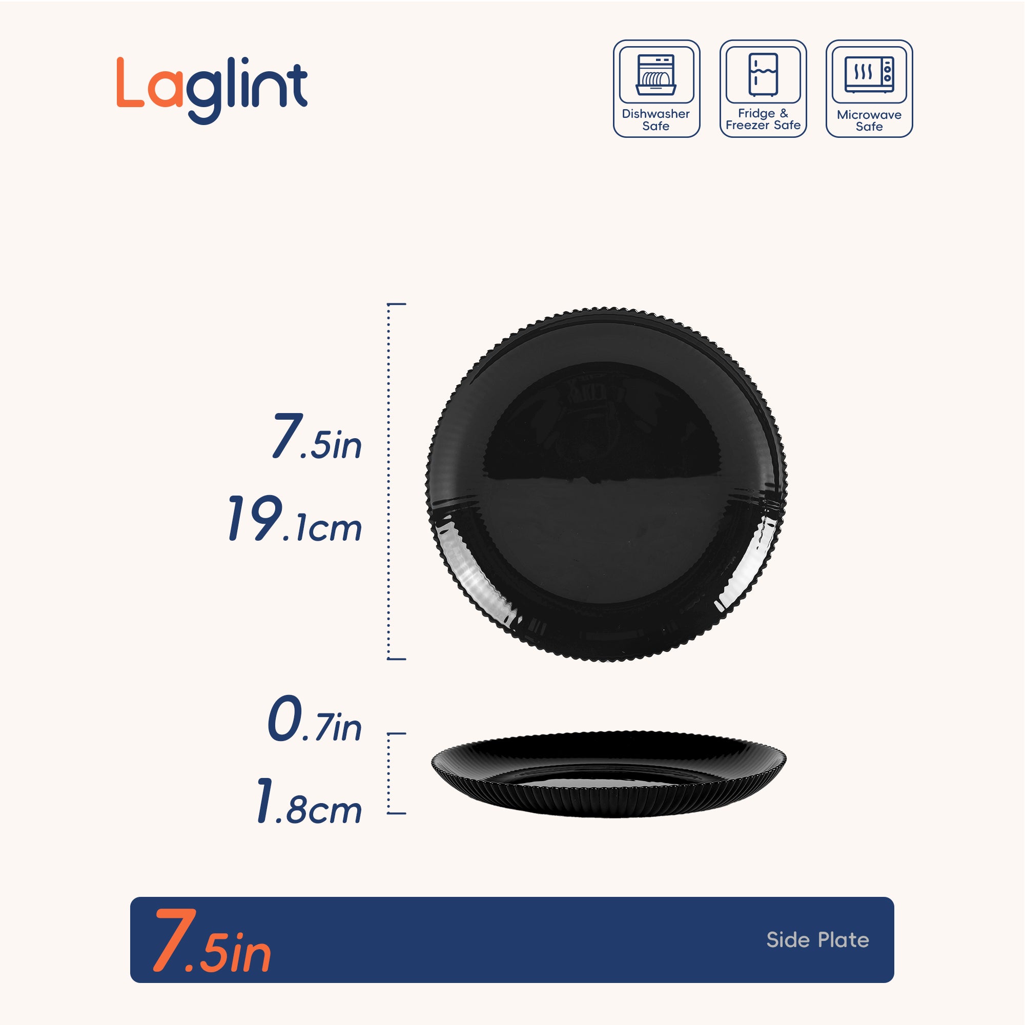 Daffodil 7.5" Side Plate (Obsidian)