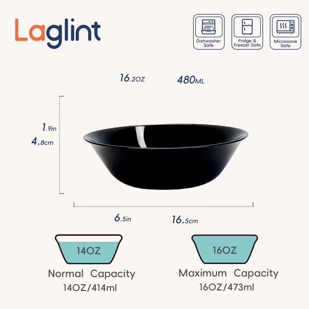 Gladiola 16-oz Cereal Bowl (Obsidian)