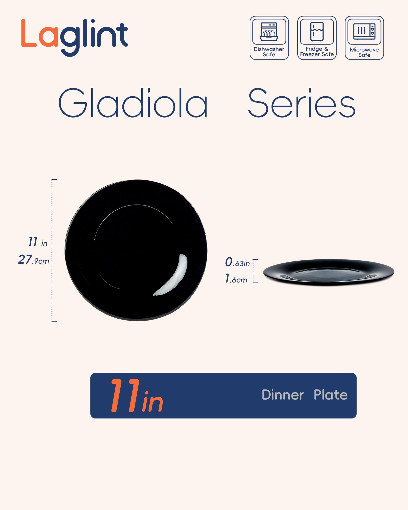 Gladiola 11" Dinner Plate (Obsidian)