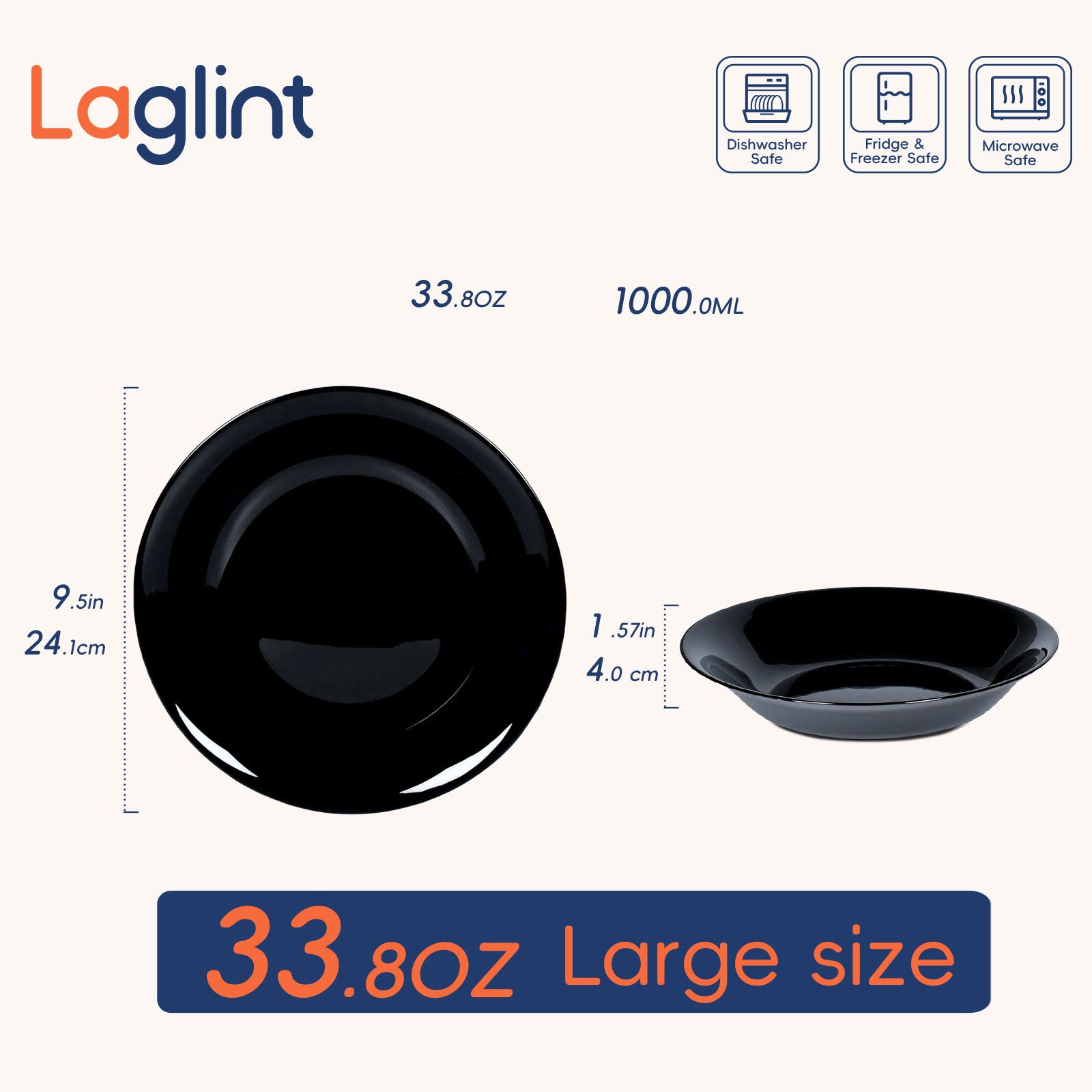Gladiola 34-oz Pasta Bowl (Obsidian)