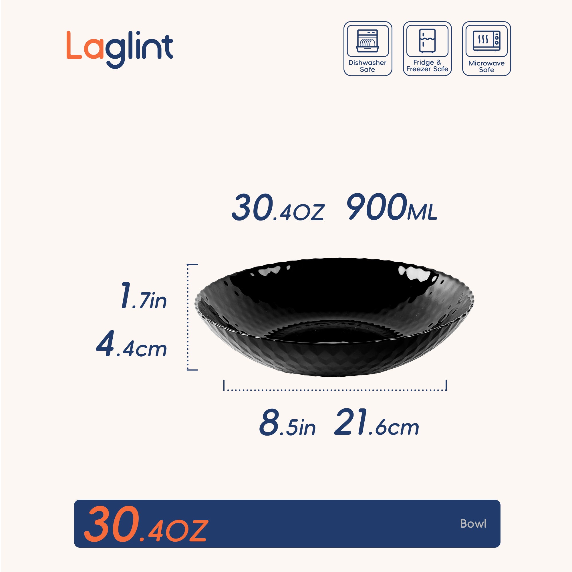 Glittering 30-oz Pasta Bowl (Obsidian)