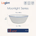 Moonlight 16-oz Cereal Bowl (Navy Blue Rim)