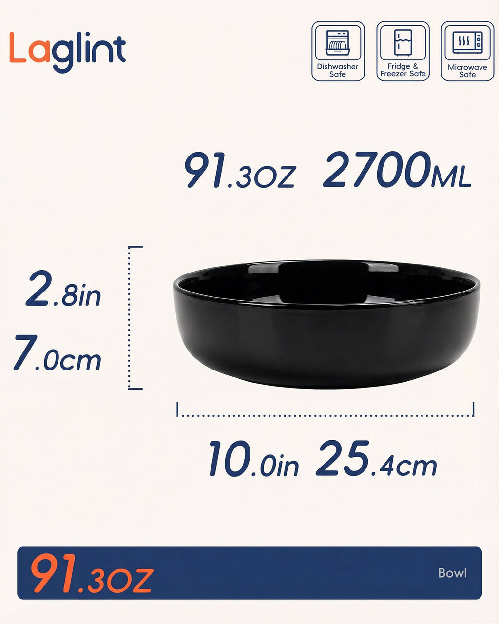 Moonlight 90-oz Serving Bowl (Obsidian)