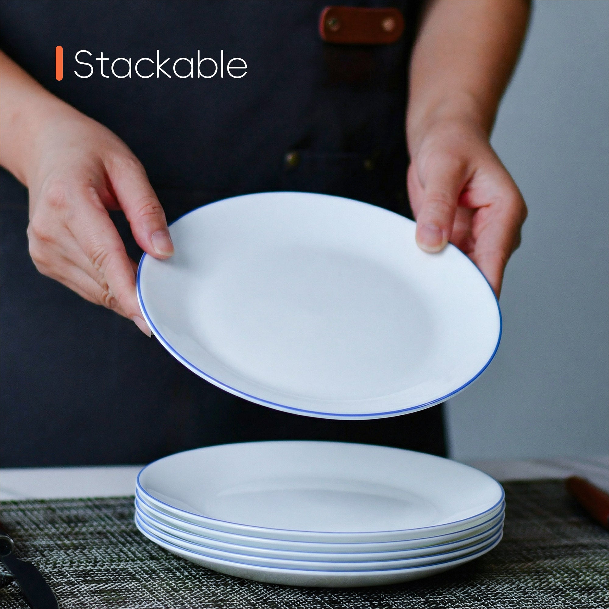 Moonlight 7.5" Side Plate (Navy Blue Rim)