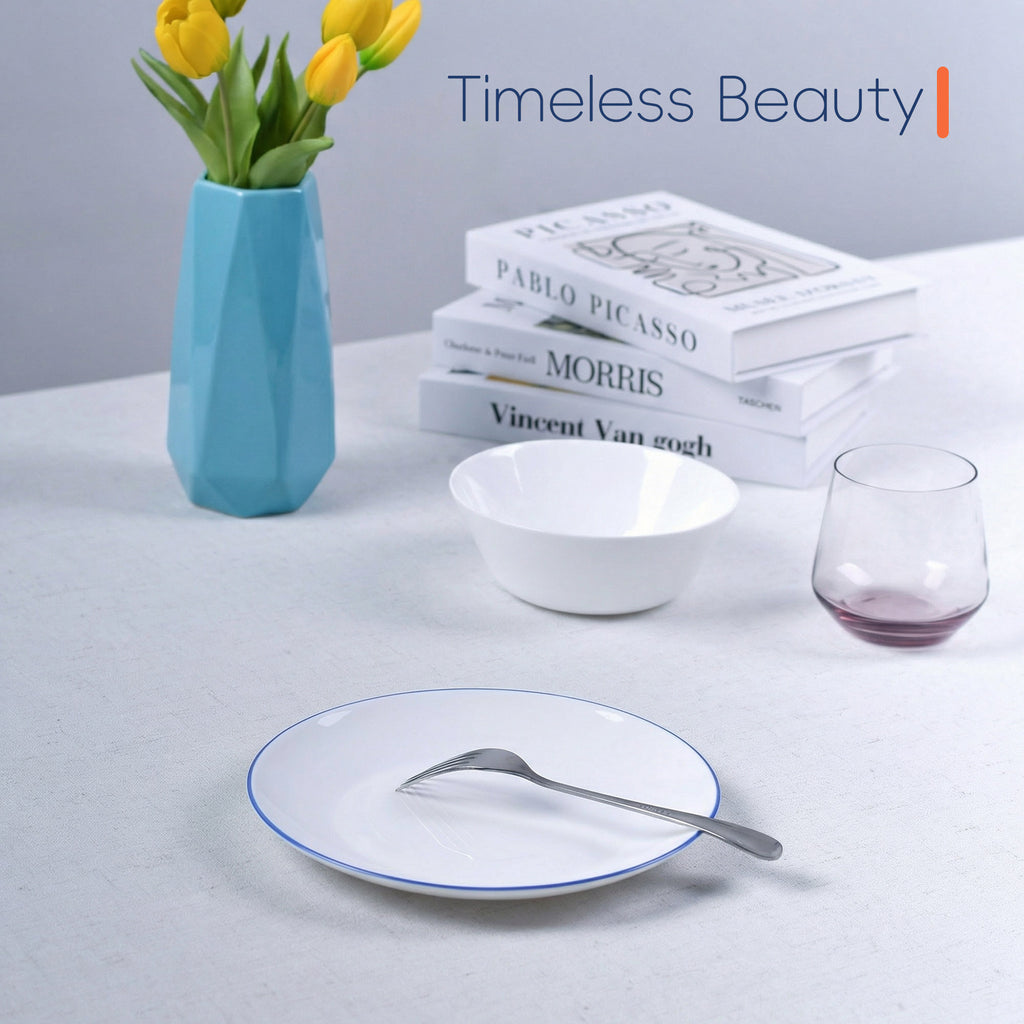 Moonlight 8.5" Salad Plate (Navy Blue Rim)