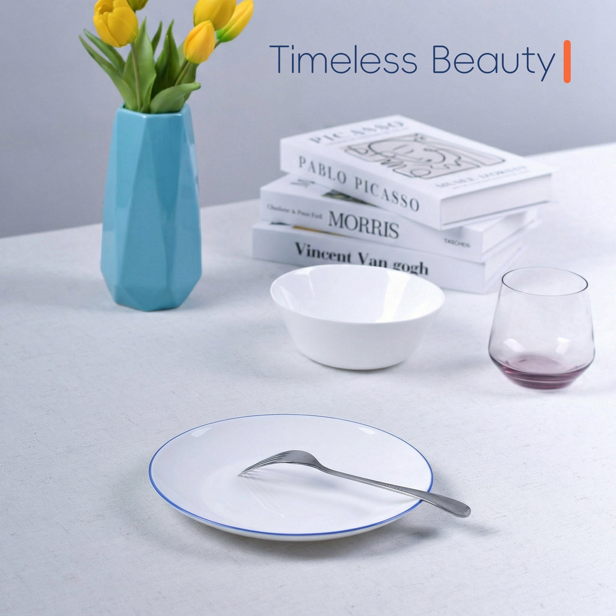Moonlight 8.5" Salad Plate (Navy Blue Rim)