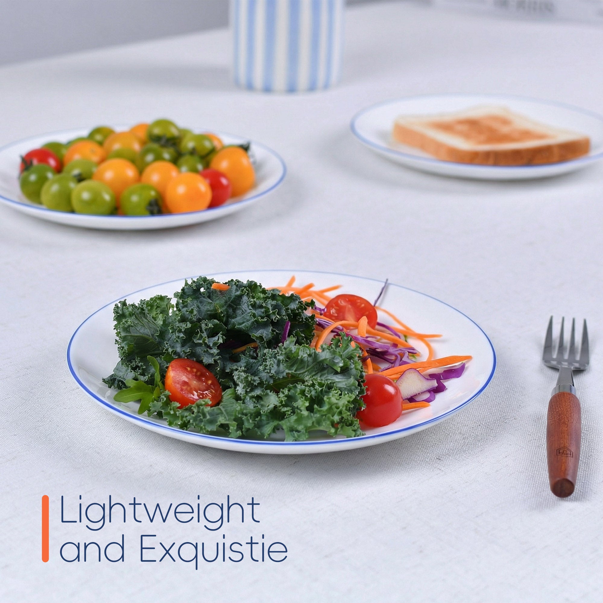 Moonlight 8.5" Salad Plate (Navy Blue Rim)