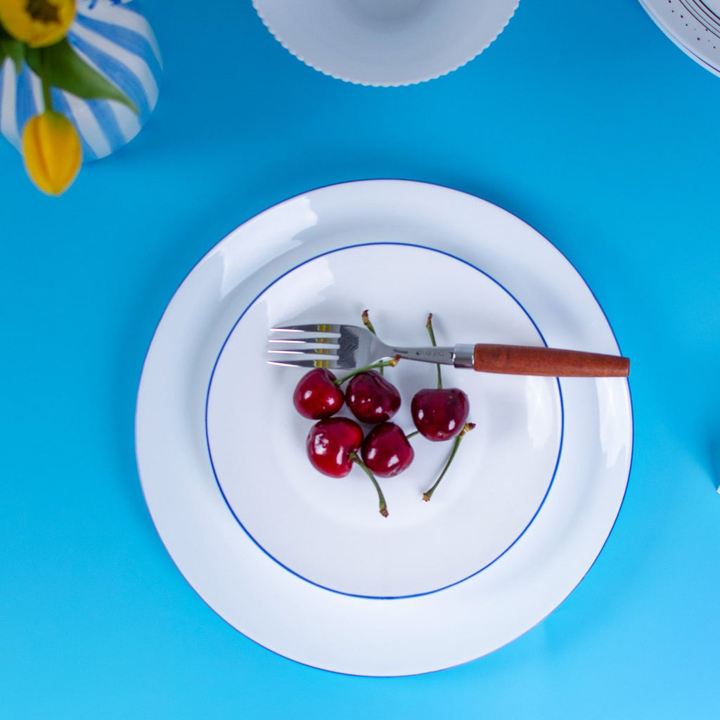 Moonlight 10.5" Dinner Plate (Navy Blue Rim)