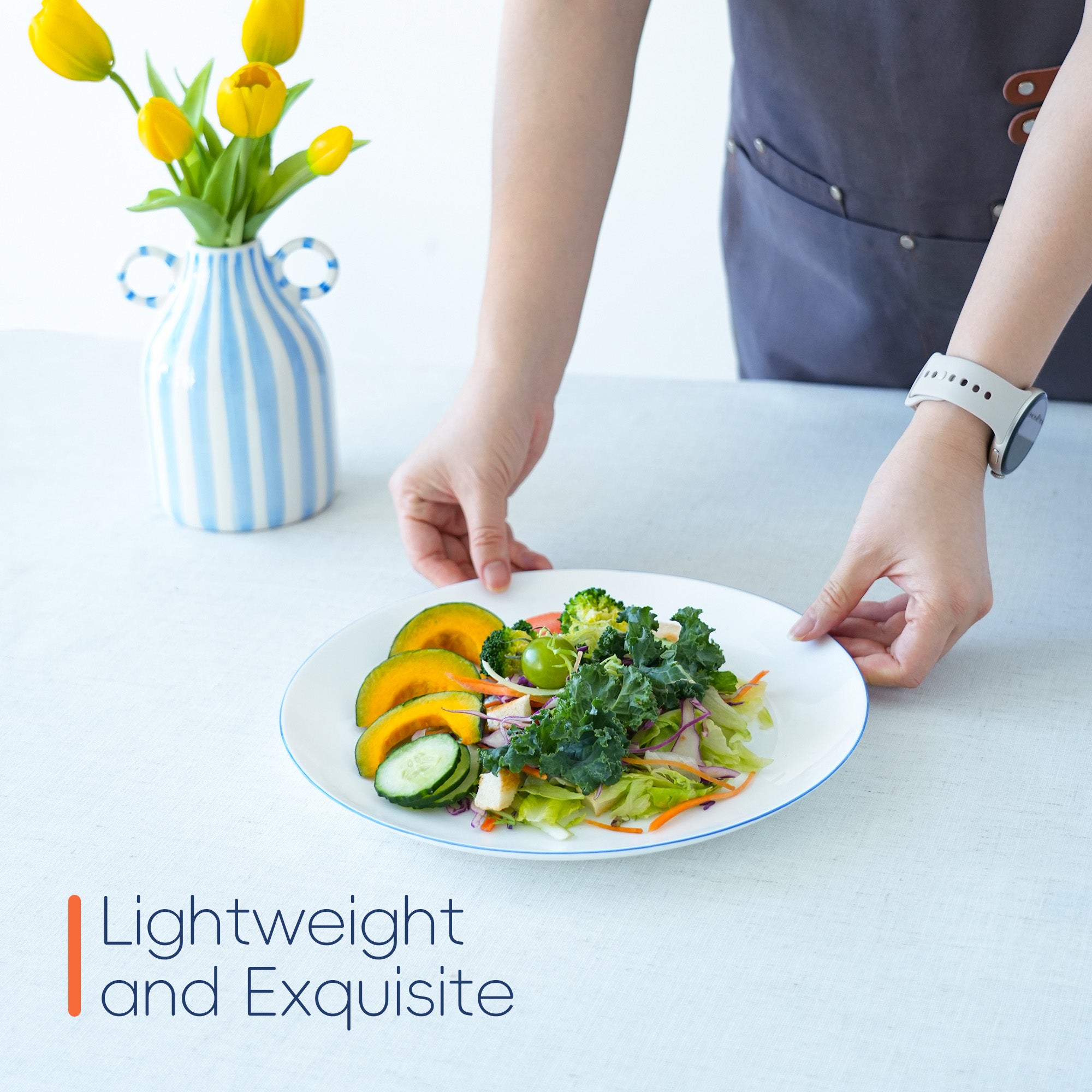Moonlight Dinnerware Set (Navy Blue Rim)
