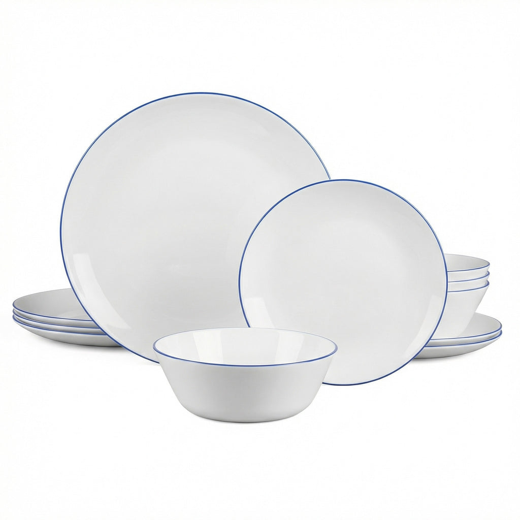 Moonlight Dinnerware Set (Navy Blue Rim)