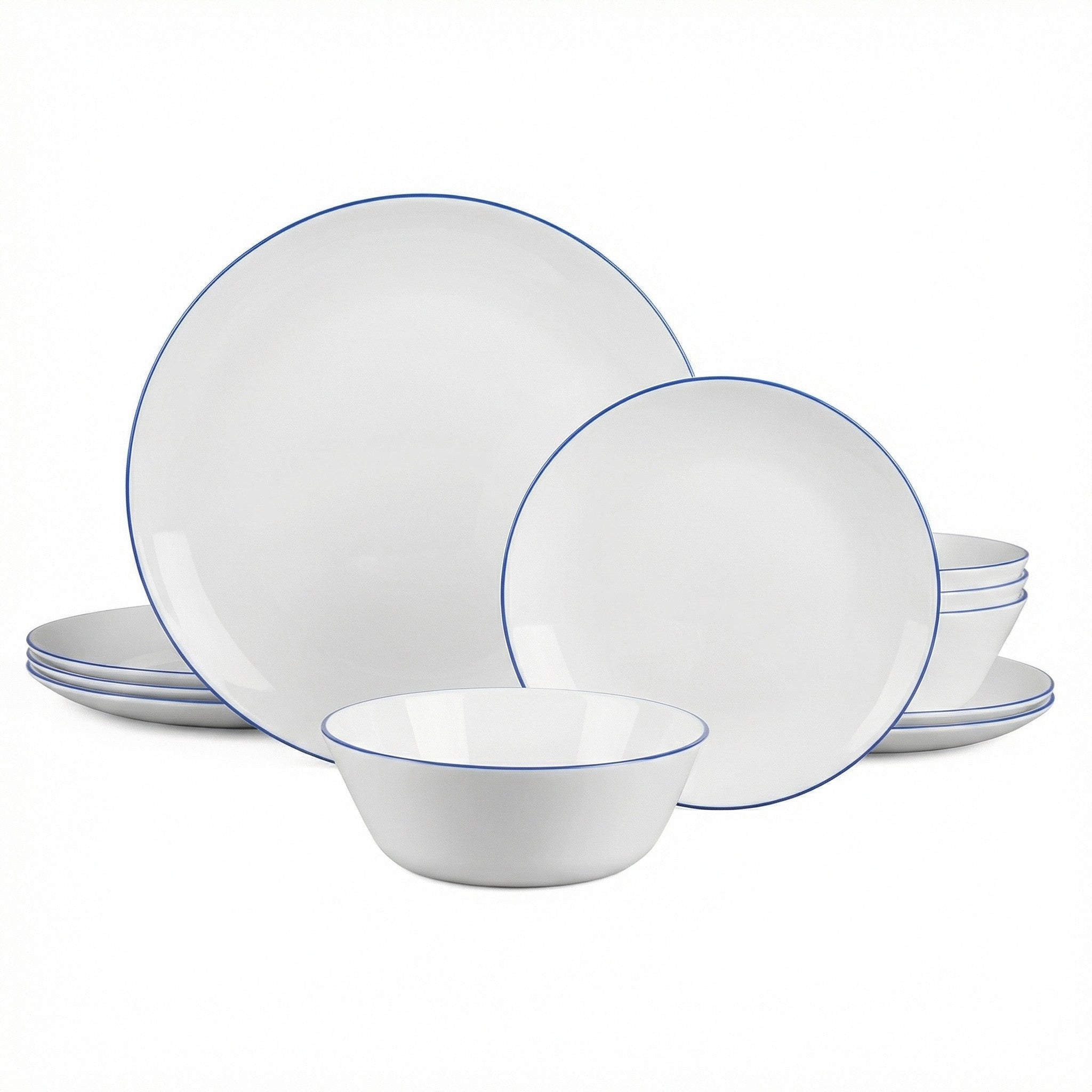 Moonlight Dinnerware Set (Navy Blue Rim)