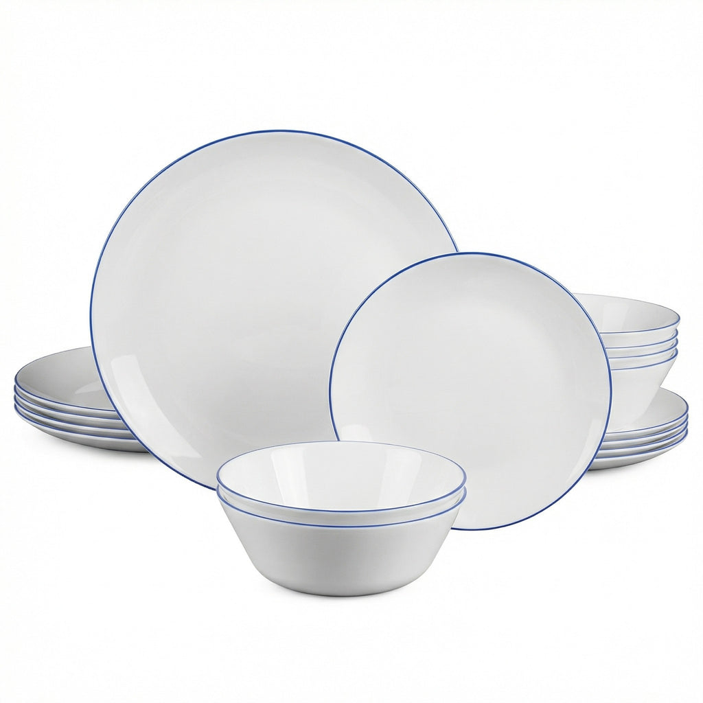 Moonlight Dinnerware Set (Navy Blue Rim)