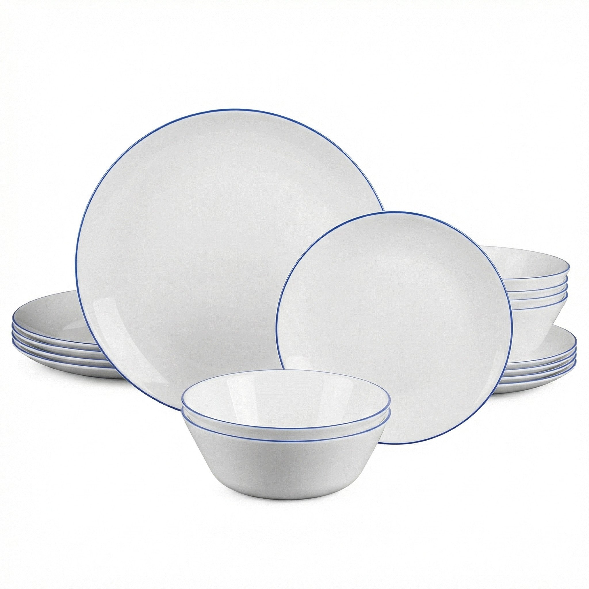 Moonlight Dinnerware Set (Navy Blue Rim)