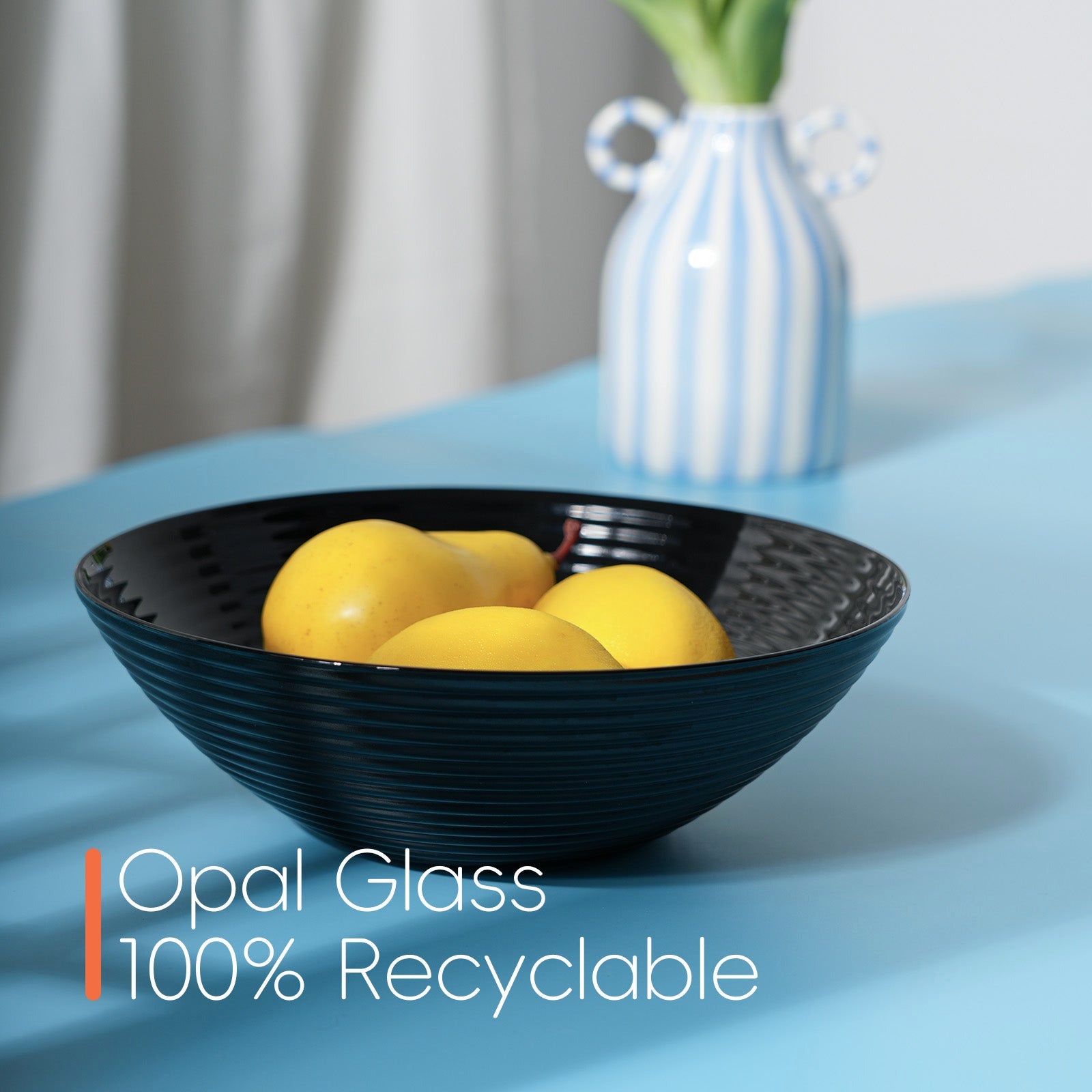 Ripples 54-oz Large Round Salad Bowl (Obsidian)
