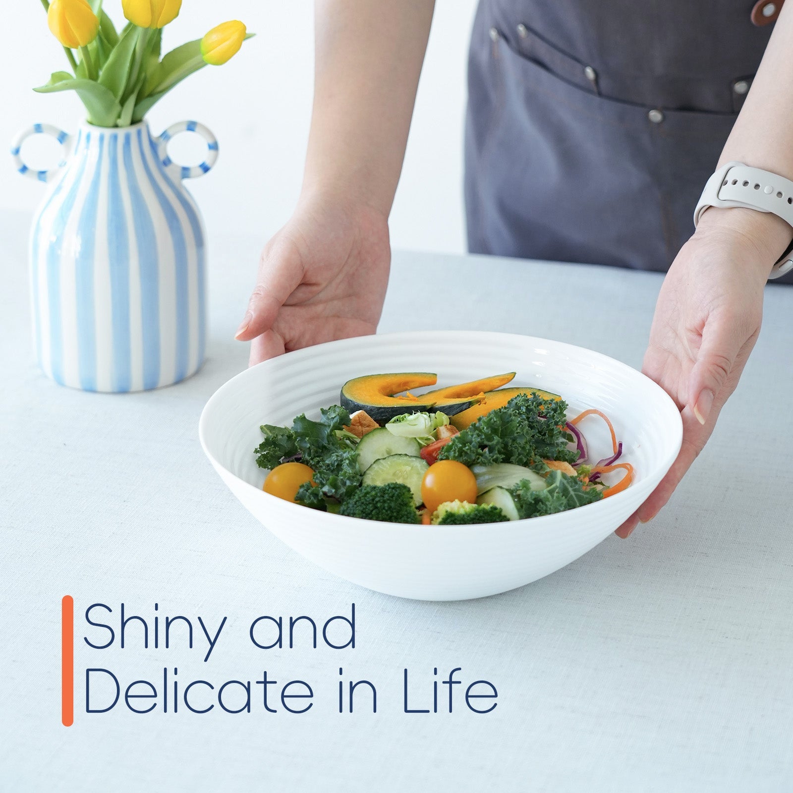 Ripples 54-oz Large Round Salad Bowl