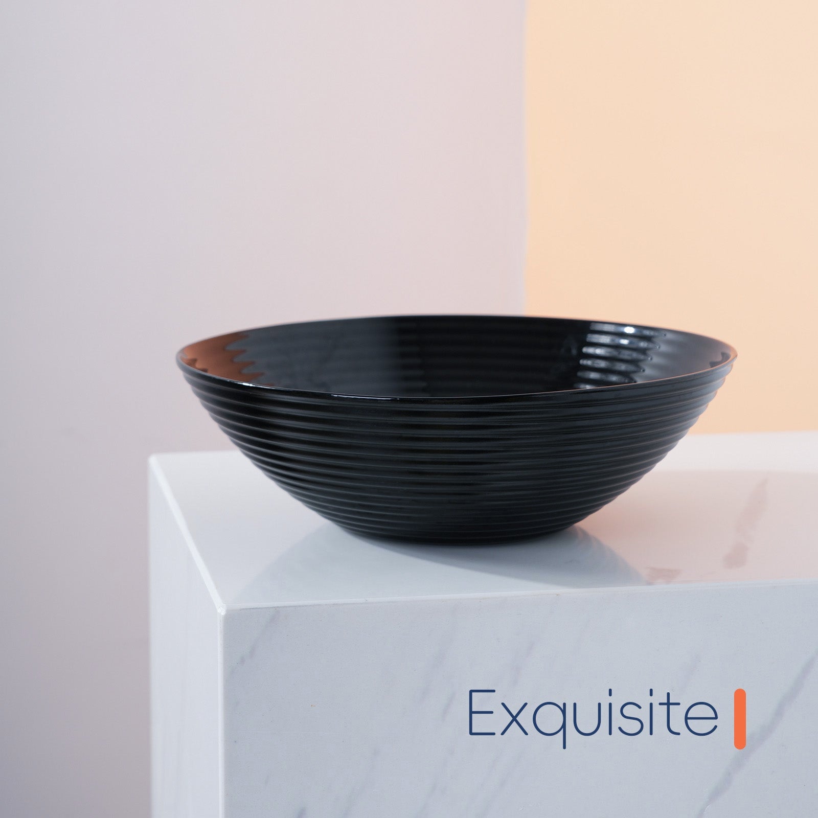 Ripples 54-oz Large Round Salad Bowl (Obsidian)