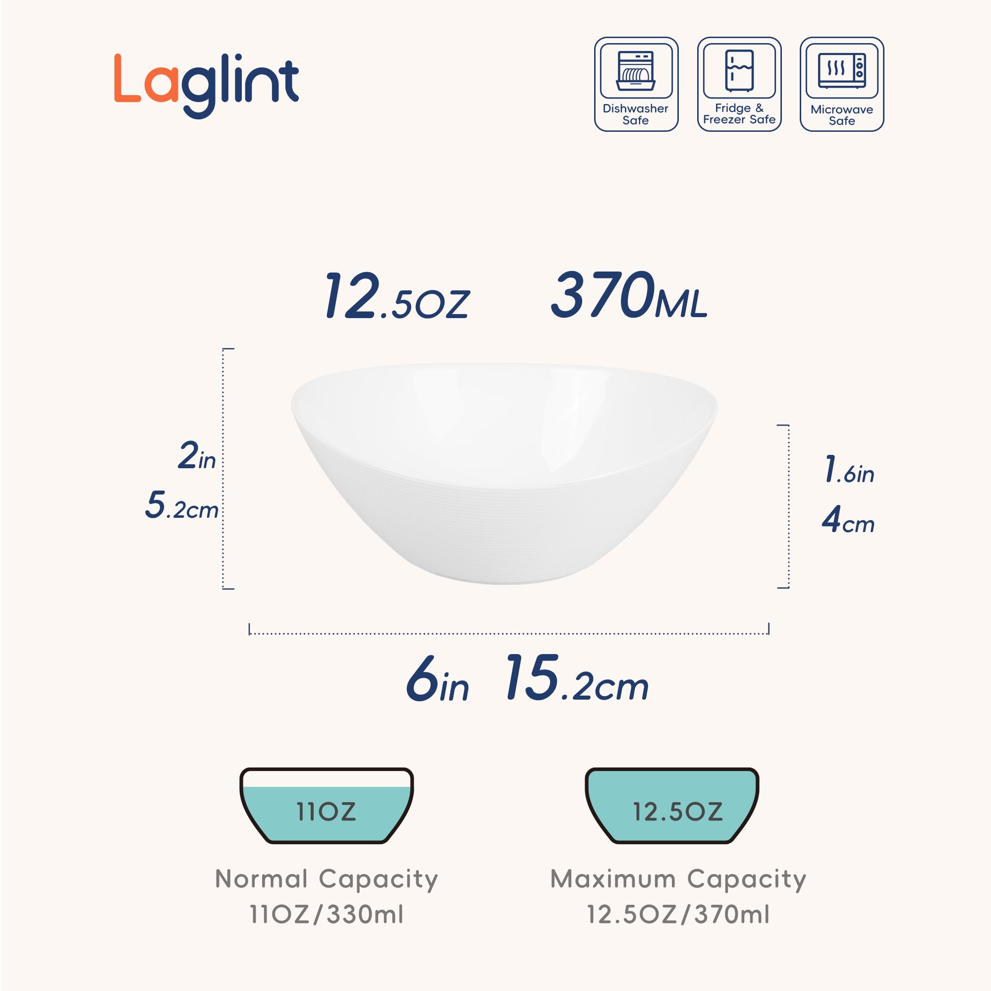 Ripples 12-oz Oval Ice Cream Bowl