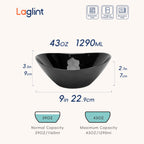 Ripples 43-oz Oval Serving Bowl (Obsidian)