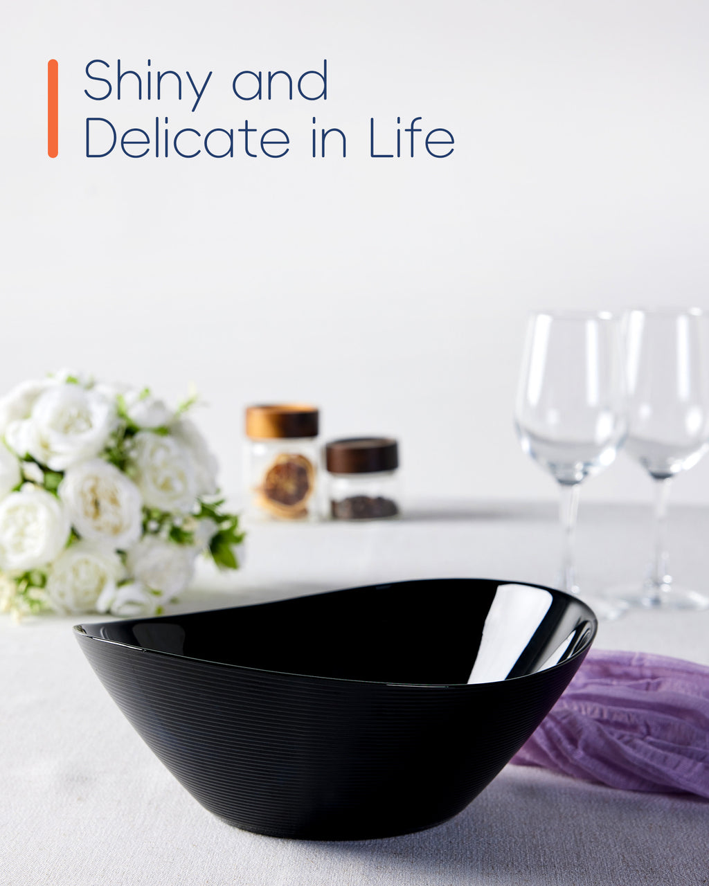 Ripples 66-oz Large Salad Bowl (Obsidian)
