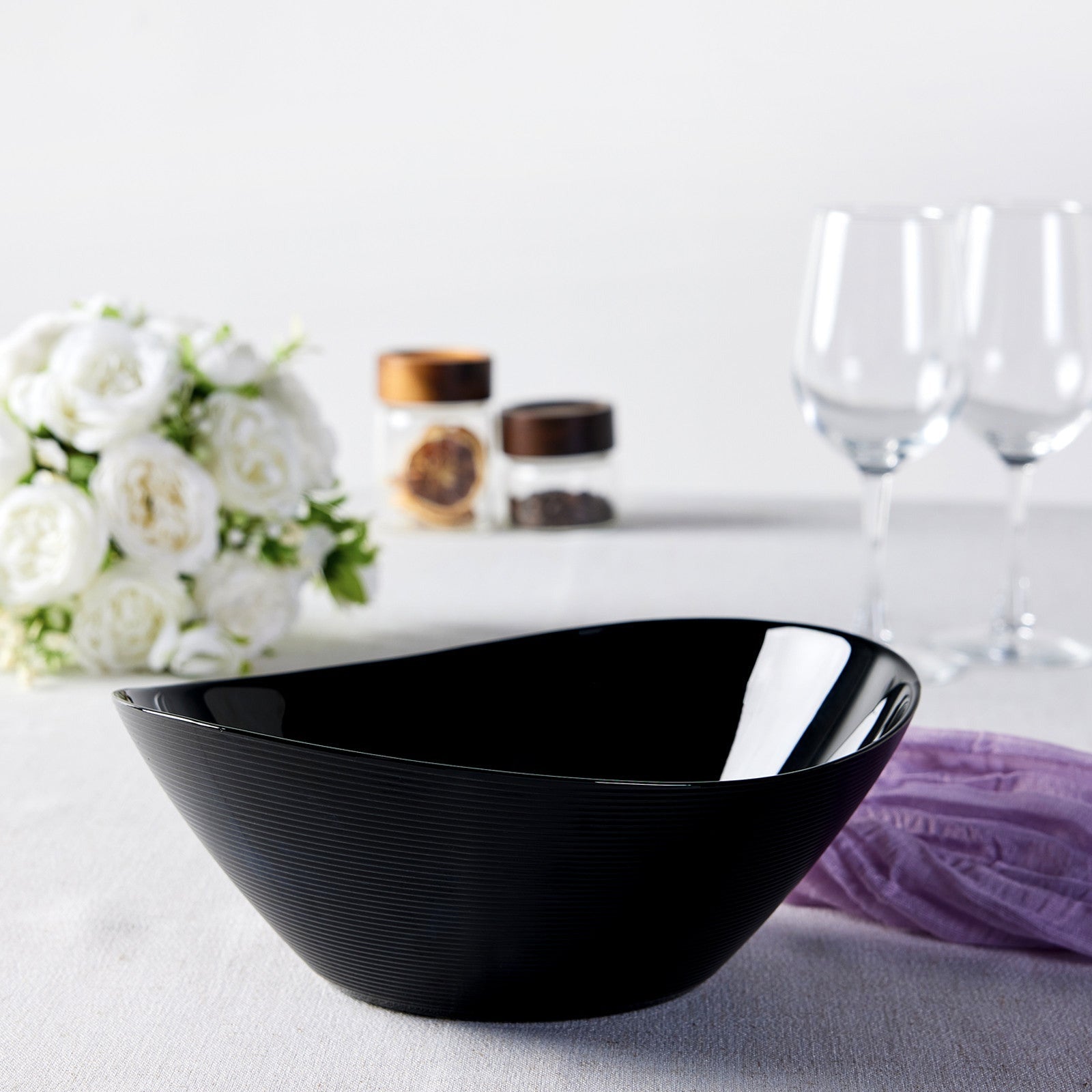 Ripples 66-oz Large Salad Bowl (Obsidian)