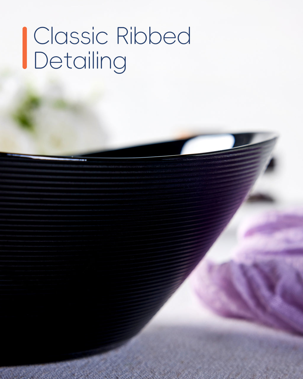 Ripples 66-oz Large Salad Bowl (Obsidian)
