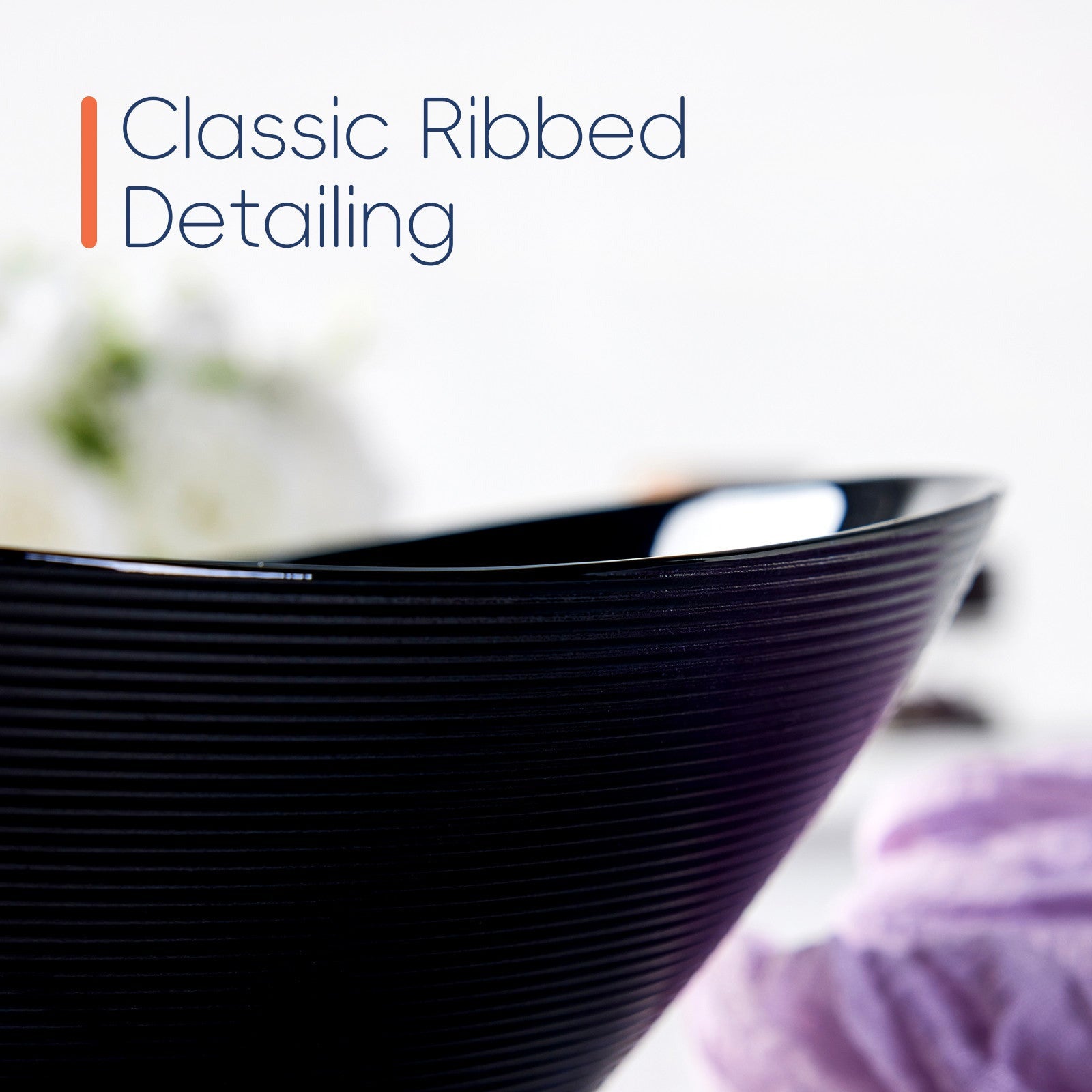 Ripples 66-oz Large Salad Bowl (Obsidian)