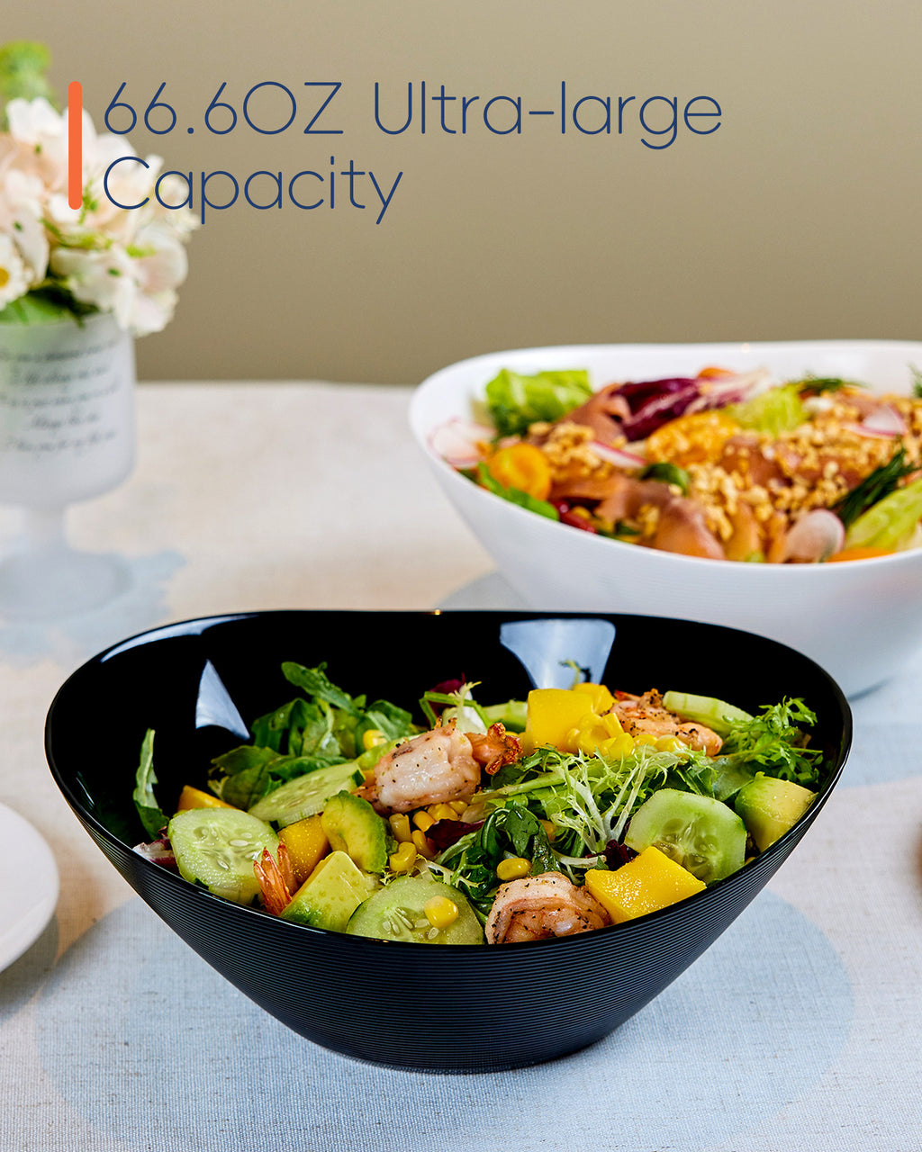 Ripples 66-oz Large Salad Bowl (Obsidian)