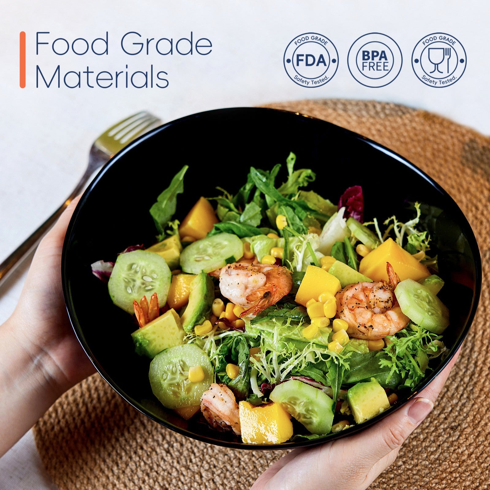 Ripples 66-oz Large Salad Bowl (Obsidian)