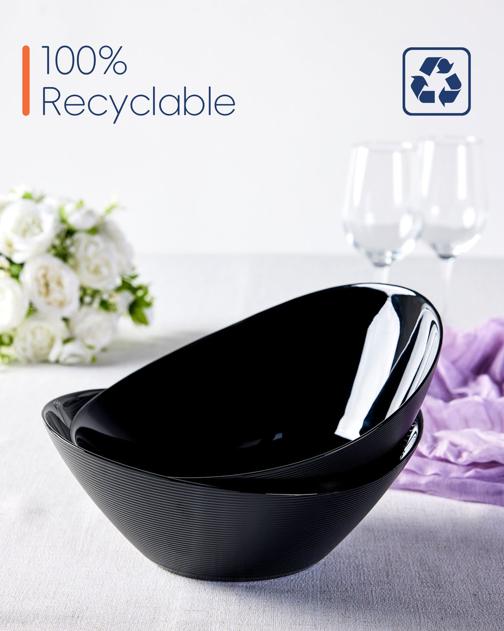 Ripples 66-oz Large Salad Bowl (Obsidian)