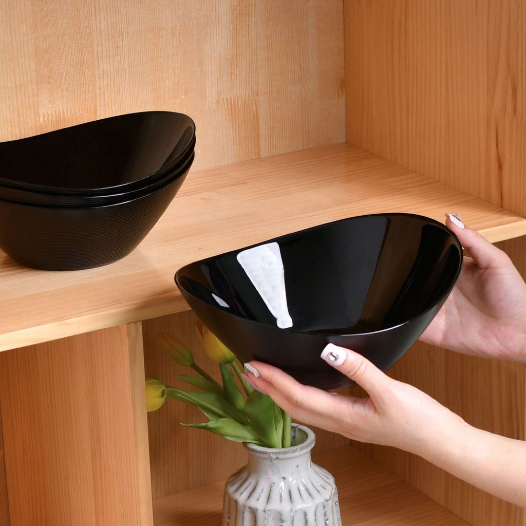 Ripples 43-oz Oval Serving Bowl (Obsidian)