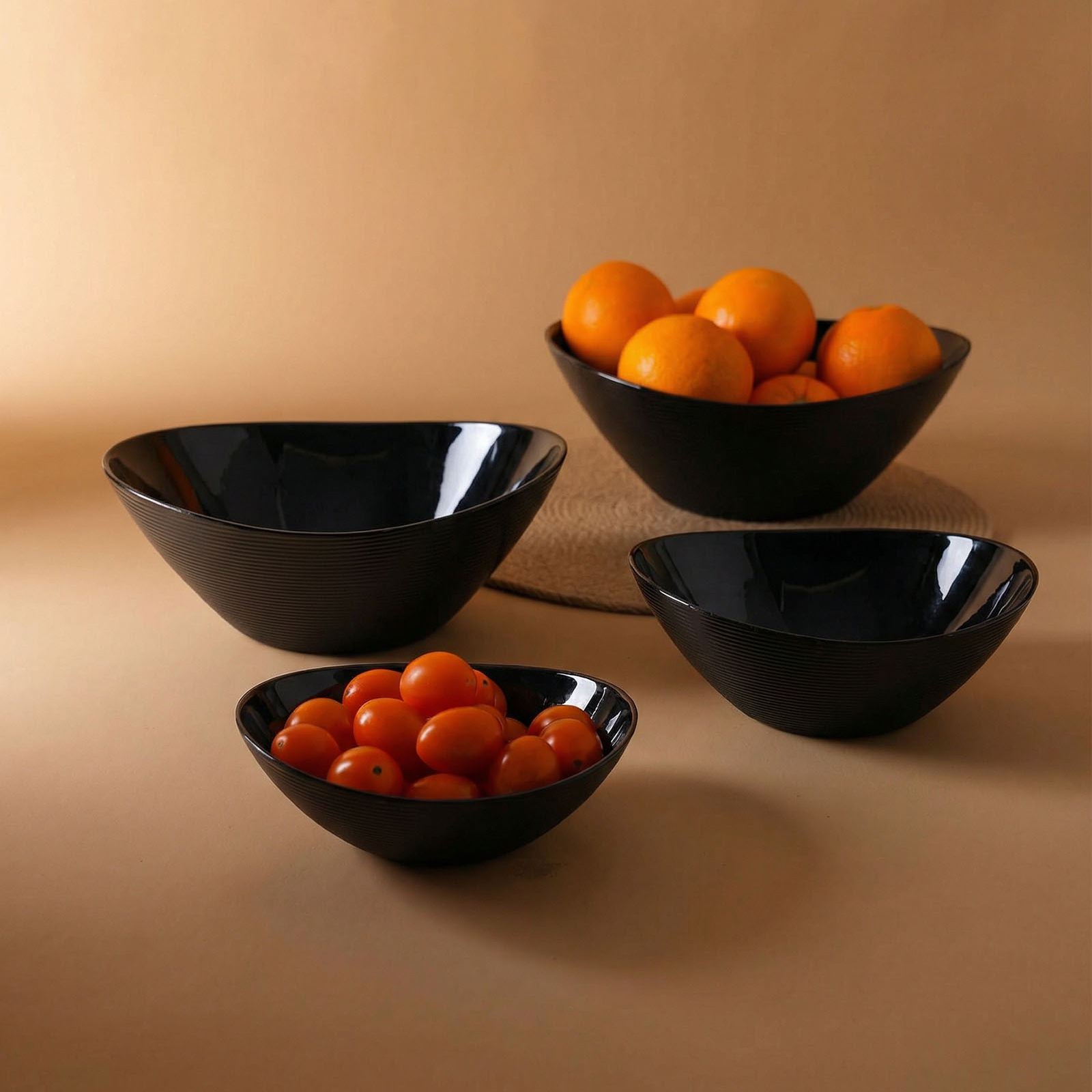 Ripples Oval Serving Bowl Set (Obsidian)