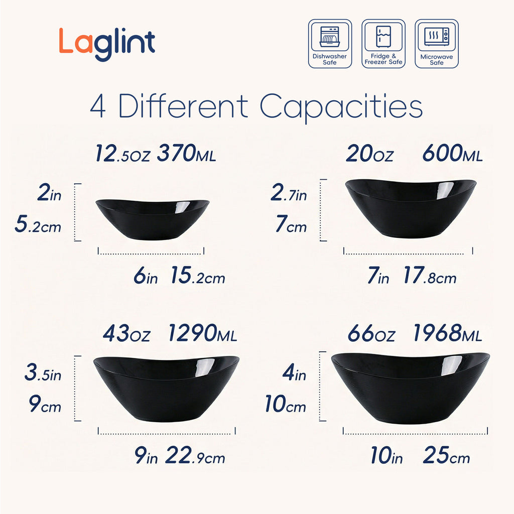 Ripples Oval Serving Bowl Set (Obsidian)