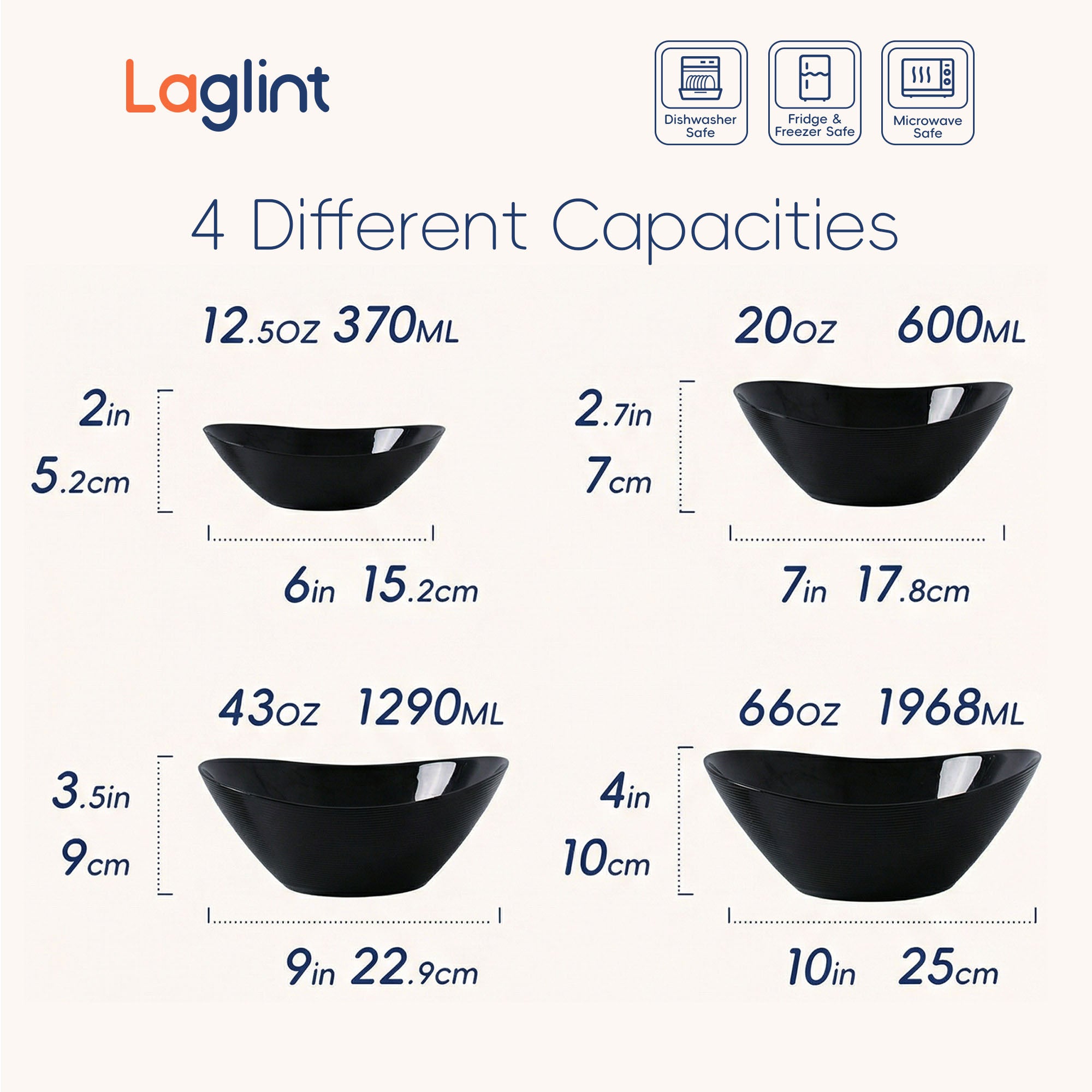 Ripples Oval Serving Bowl Set (Obsidian)