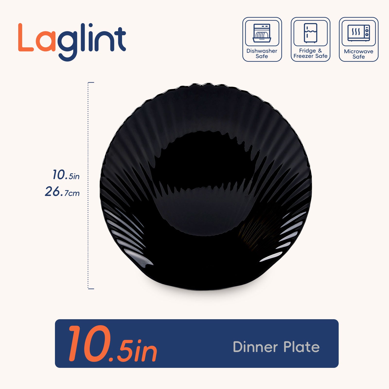 Seashell 10.5" Dinner Plate (Obsidian)