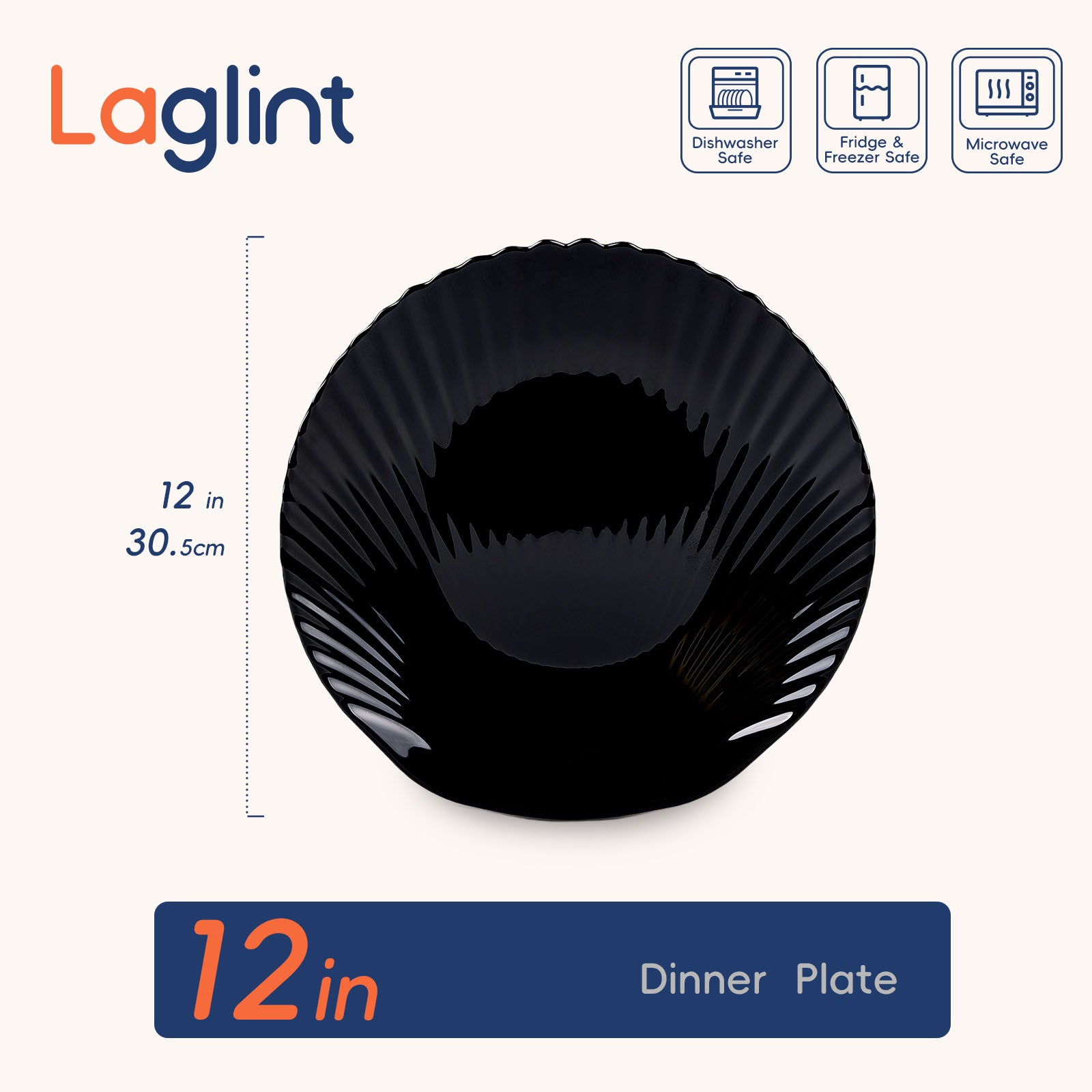 Seashell 12" Dinner Plate (Obsidian)