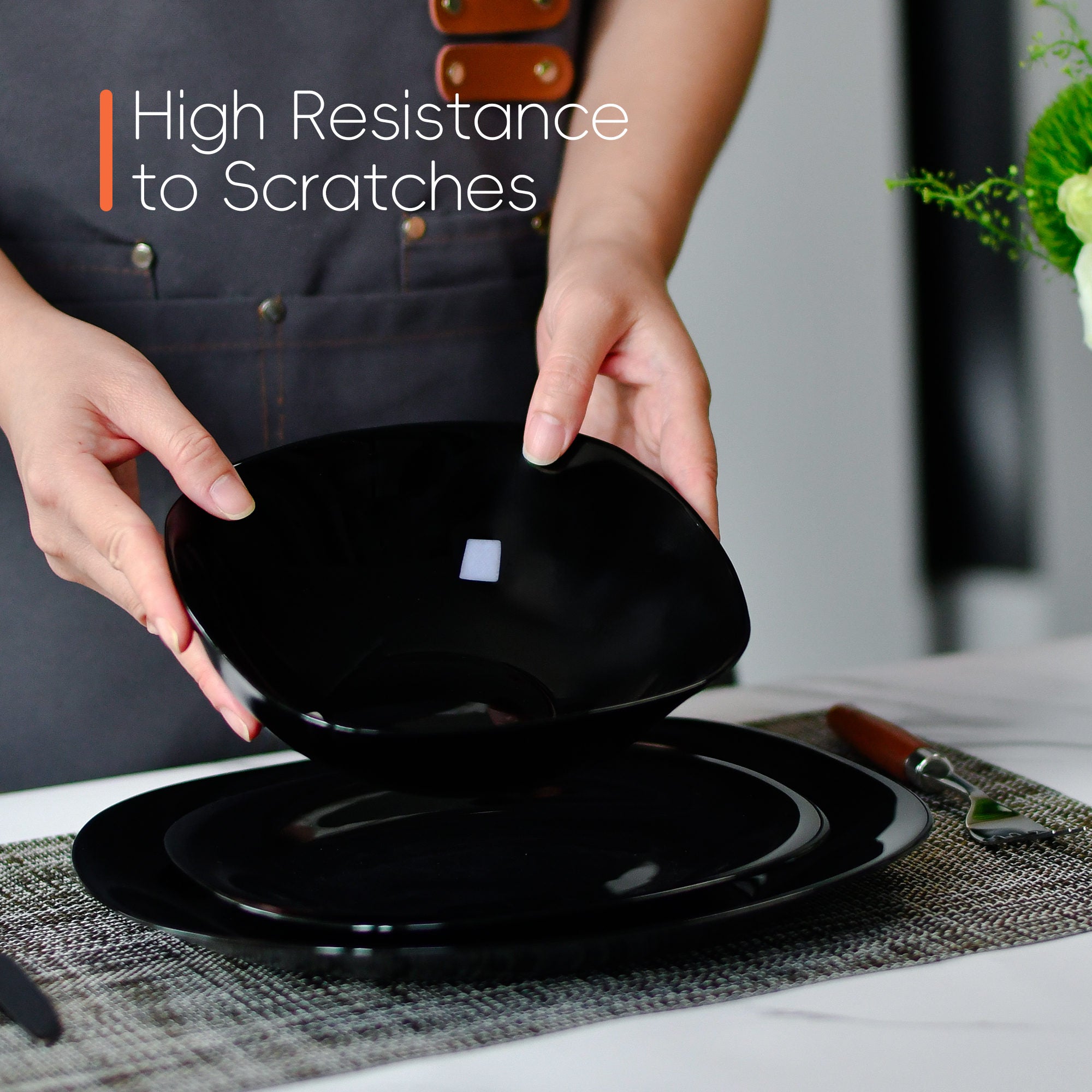 Square Dinnerware Set (Obsidian)