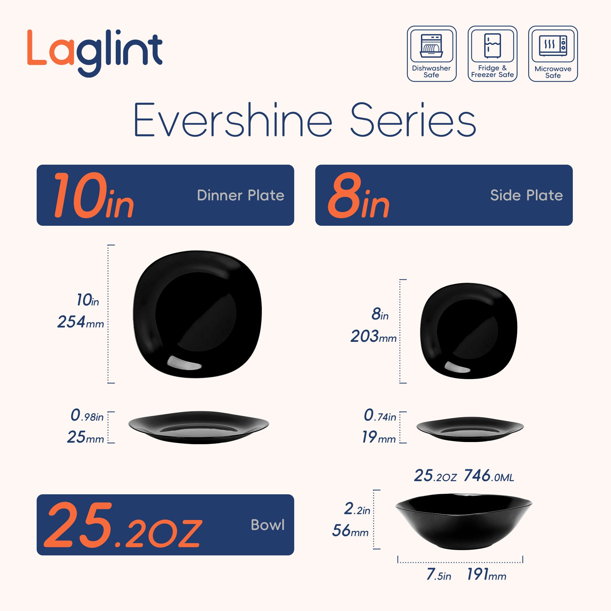 Square Dinnerware Set (Obsidian)