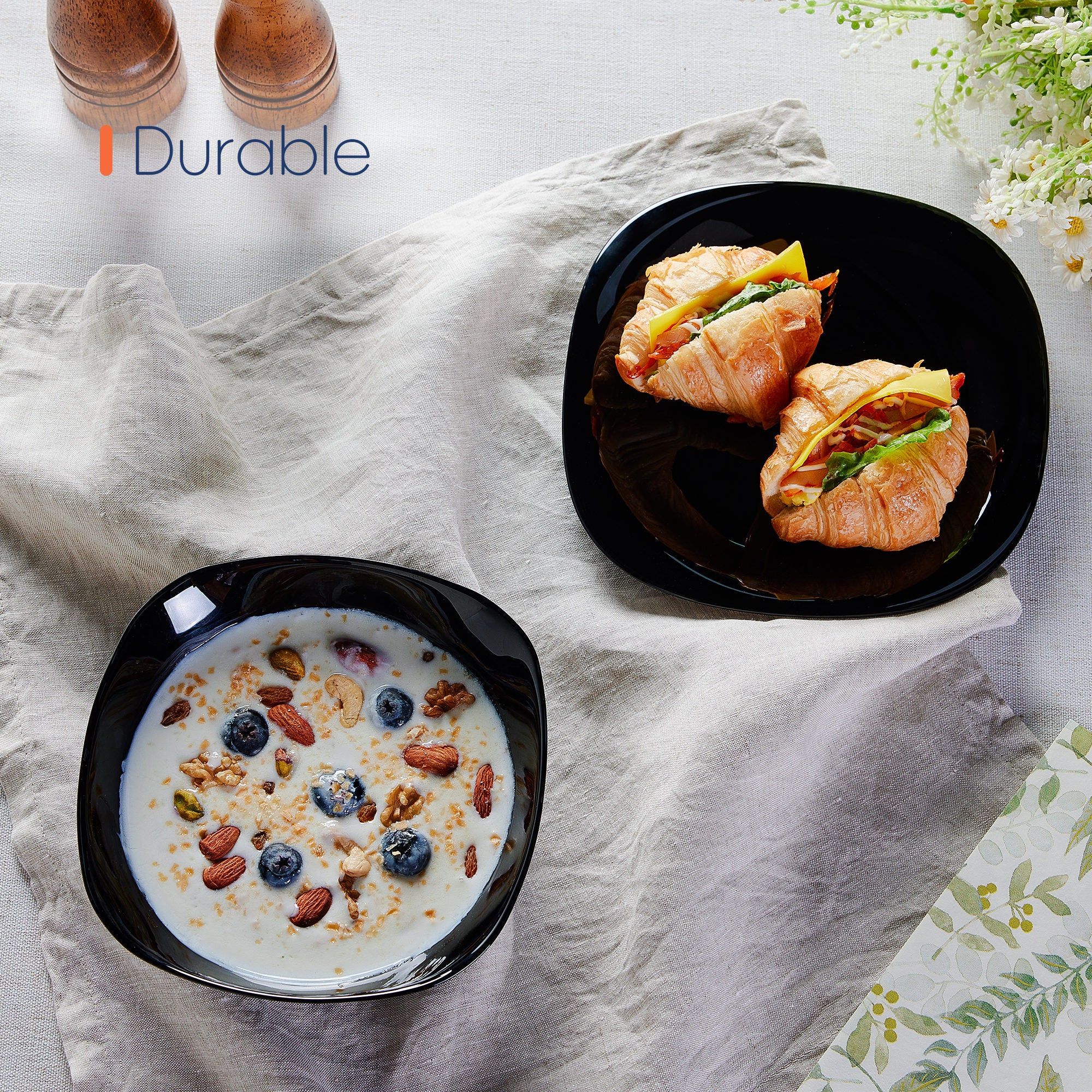 Square Dinnerware Set (Obsidian)