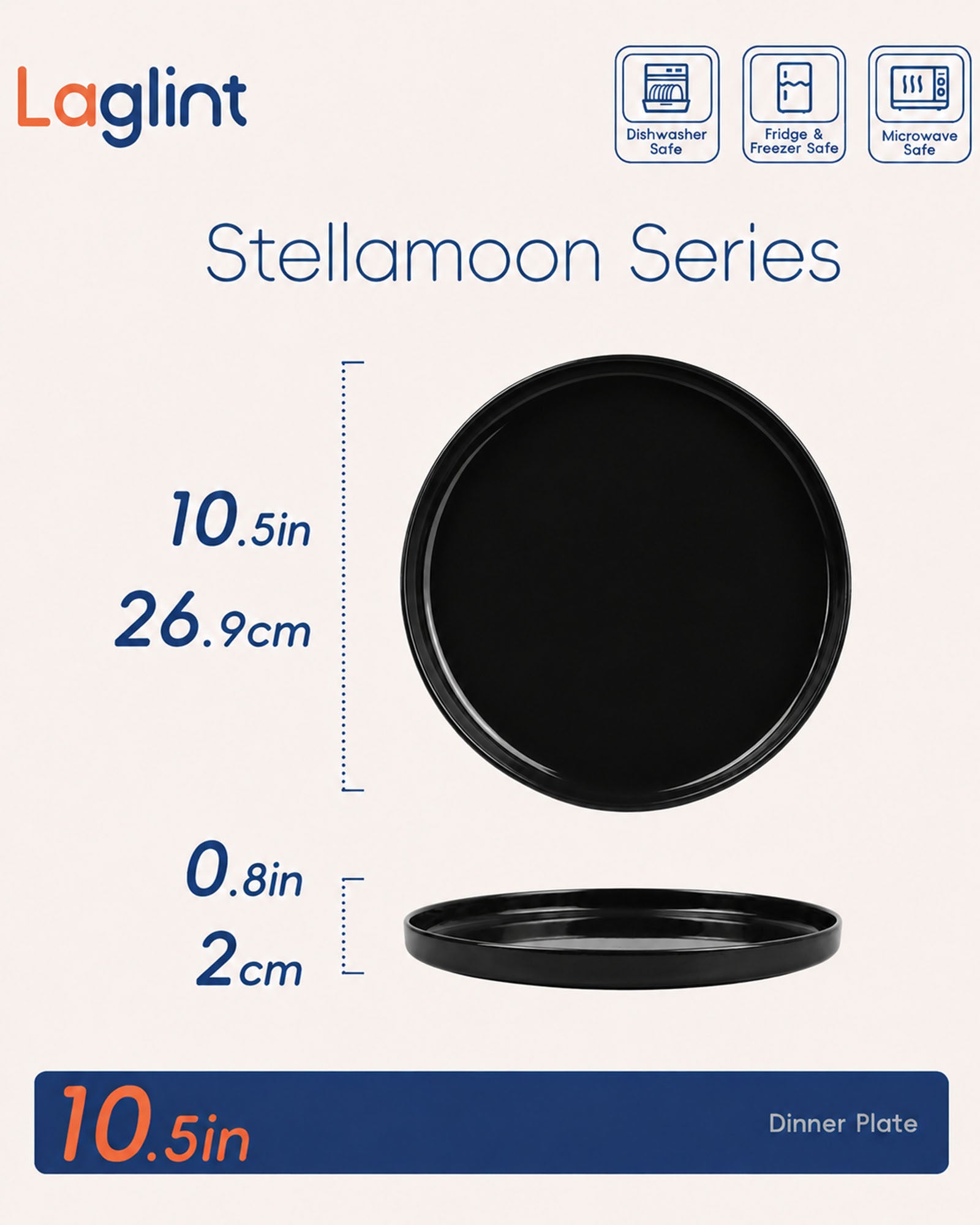 Stellamoon 10.5" Dinner Plate (Obsidian)